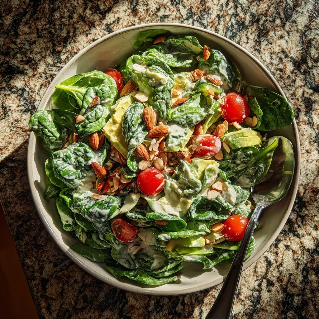 Creamy Avocado Spinach Salad